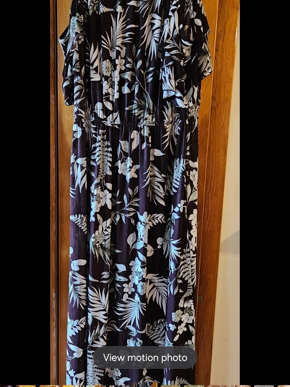 Black Tropical Print Maxi Dress
